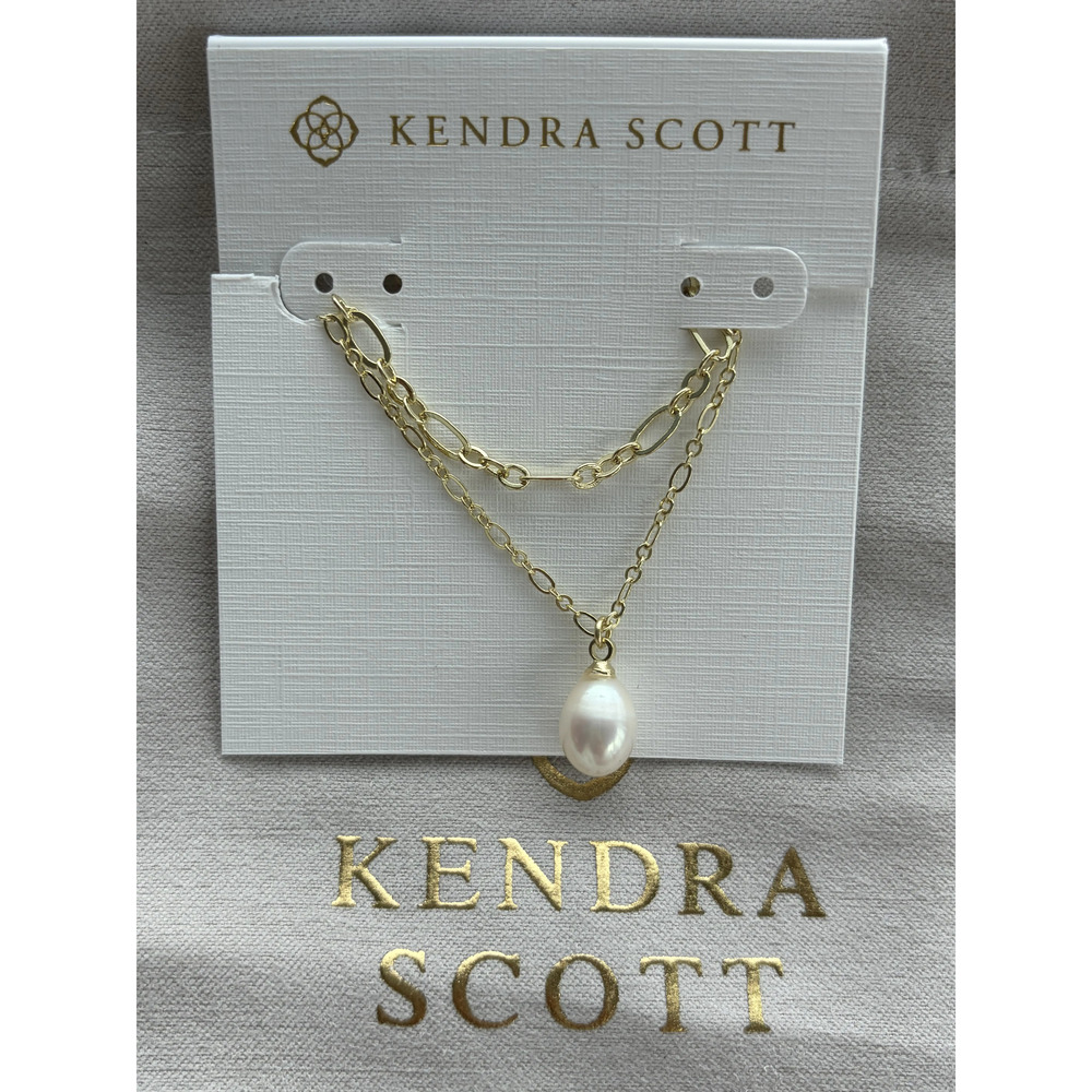 Kendra Scott Double White Pearl Pendant Necklace